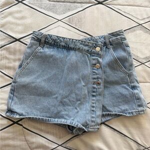 SHEIN Light Blue Buttoned Jean Shorts